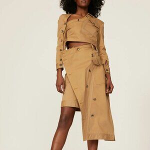 Rokh Asymmetric Button Jacket & Utility Midi Skirt Bundle US 2-4